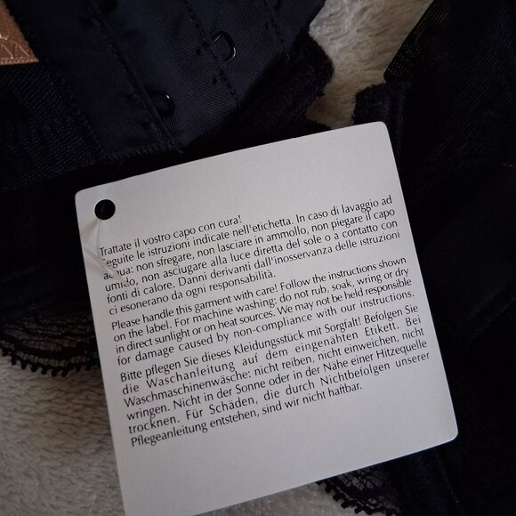 La Perla NWT Women's Size 38E Black Lace Underwire Unlined Satin Straps Bra - Picture 6 of 13